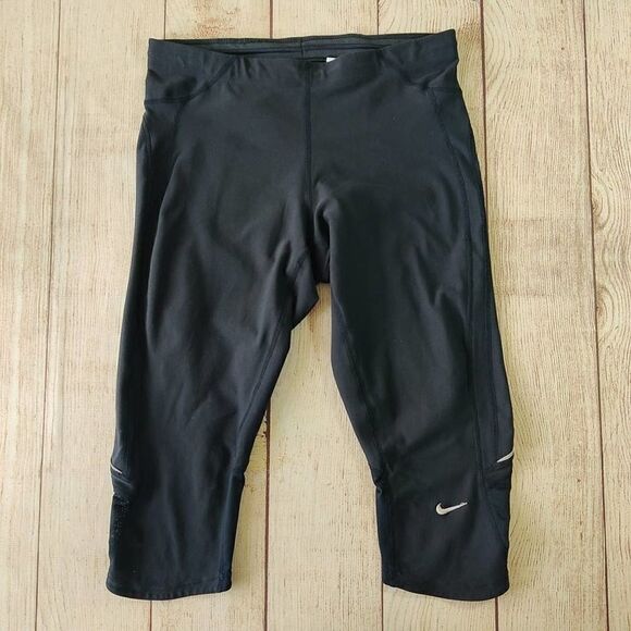 Nike Dri-Fit black cycling capris sz M - Picture 1 of 9